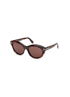 اشتري Women's Oval Shape Acetate Sunglasses FT111152E55 Lens Size: 55 Millimeter - Dark Havana في الامارات