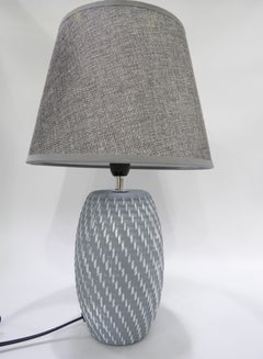 Buy Premium Ceramic Table Lamp Stylish Home Décor with Elegant Illumination with High Quality Fabric Shade 36x23x9cm Multicolor in UAE
