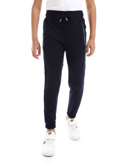Buy Boys Elastic Waist Sweatpants With Tape And Side Zippers in Egypt