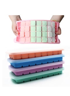 Buy Ice Cube Mold Ice Tray Mold Food Grade Silicone With Lid 24 Grid in UAE