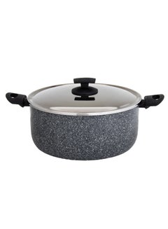Buy Newflon Granit Cooking Pot With Steel Lid Size 30 cm in Saudi Arabia