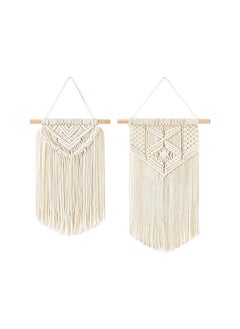 Buy Small Macrame 2 Pieces Wall Hanging & Wall Decor.New Bohemian Style 43x25 cm in Egypt