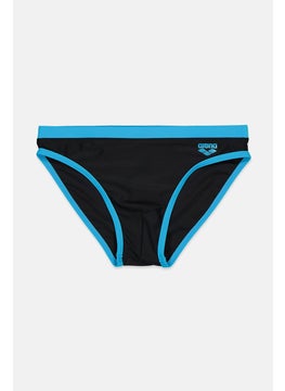 Buy Men Pull,On Brand Logo Swimwear Brief, Black and Turquoise in Saudi Arabia