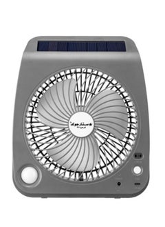 اشتري 7 Inch Mini Rechargeable Fan With LED Light White AC/DC في الامارات