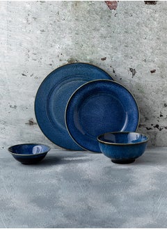 Buy 16-Piece Porcelain Dinnerware Set Blue in Saudi Arabia