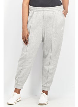 Buy Women Plus Size Fit Essentials Studio Fleece Pants, Med Grey Heather/White in UAE