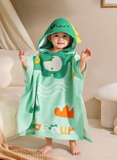 Buy Baby Bath Towel Soft Beach Towel Bathrobe for Kids 0 to 6 Years Color Green in UAE