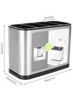 اشتري Kitchen Cutlery Holder Stainless Steel Large Capacity ,18x13x8.6cm في السعودية