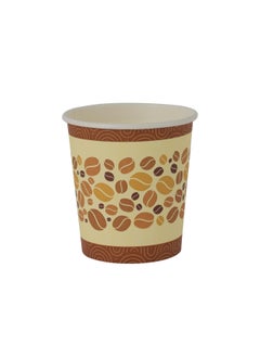 Buy Paper Cup- PWPC1003| 6.0 OZ, Premium-Quality, BPA-Free, Food grade and Hygienic| Perfect for Parcels, Large Gatherings, Takeout, Etc| Brown with Coffee Bean Prints in UAE