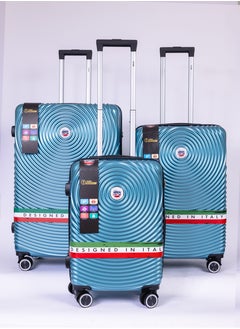 Buy Cruise Set of 3 Luggage | Hardside Soft Handle Trolley with USB Port & TSA Lock |Double 360° 4 Wheeler| Cabin-20 Inch, Medium- 24 Inch, Large-28 Inch| Turquoise in Saudi Arabia