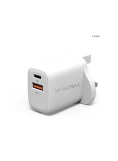 Buy V-WALK 20W Dual USB Port Fast Charger Wall Plug QC 3.0 Travel Adapter Quick Mobile Travel Charger in UAE