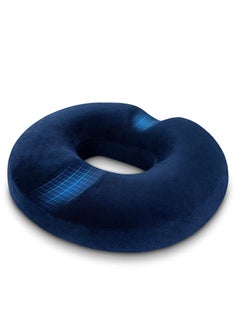 Buy Donut Pillow Seat Cushion Premium Memory Foam Chair Cushion Sciatica Pillow for Sitting Tailbone Pain Car Seat Cushions Blue 45x38.1x7.1cm in UAE