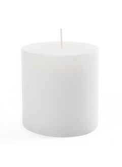 Buy Basics Pillar Candle, White - 10X10 Cm in UAE