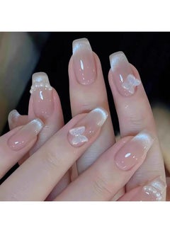 Buy Opal Butterfly Short Fake Nails 24Pcs in Saudi Arabia