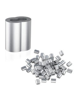 Buy 50 Pcs Aluminum Sleeves, Clips Crimping Loop Sleeve with Double Ferrules, Sleeve, Cable Ferrule Wire Rope Sleeves in UAE