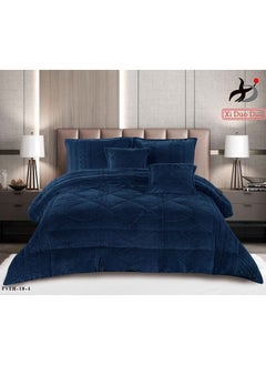 Buy Winter mattress for two king quilts, set of 6 pieces, size 230 x 250 cm/blue in Saudi Arabia