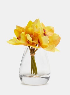 اشتري Artificial Plant Decoration Silk Real Touch Flower Bouquet Cymbidium Orchids Arrangements In Vase في السعودية