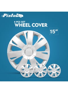 Buy 15 Inch Automotive Hub Wheel Cap with Universal  Wheel Hubcaps Set of 4 Pcs  Snap-On Rings Wheel Cover - Pistol WJ-5077-A-15 in Saudi Arabia