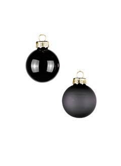 اشتري Gulf Flowers Glass Christmas Balls – Plain, 20 Pcs, Black Ornament for Tree & Holiday Decoration في الامارات