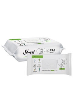 Buy Sleepy Baby Care Wet Wipes| Sensitive Skin |Alcohol & Praben Free | Natural |99.5 % Pure Water | Hypo-allergenic | Organic Cotton | 60 Sheets | 60 Pack in UAE