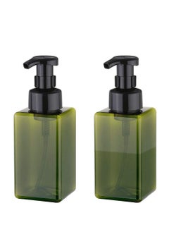 اشتري Foaming Soap Dispenser, 450ml (15oz) Refillable Pump Bottle Plastic for Liquid Soap, Shampoo, Body Wash (2 Pcs) (Green 450ML) في السعودية