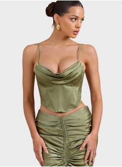 اشتري Cowl Neck Strappy Crop Top في الامارات