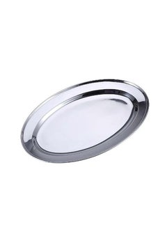 اشتري Stainless Steel Oval Tray Serving Tray 36cm في الامارات