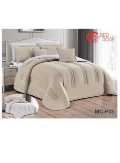 Buy Double quilt set, two-sided mattress, consisting of 8 pieces, microfiber, comforter size 240 by 260 cm in Saudi Arabia
