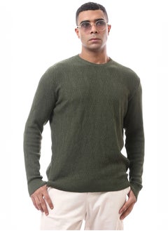 اشتري Crew Neck Slip On Dark Olive Lightweight Pullover في مصر