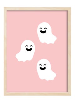 Buy Halloween Cute Ghosts Framed Poster 30x40cm - Spooky Halloween Wall Art Decor for Kids' Rooms, Home, Nursery, or Party - Trick or Treat Halloween Decoration Gift in UAE