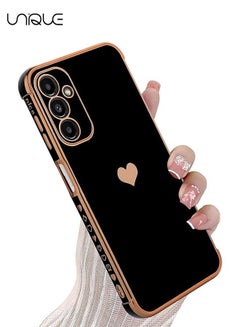 Buy Compatible with Samsung A14 5G Case for Women Girl, Plating Edge Cute Love Heart Soft TPU Bumper with 4 Corners Shockproof Protection Phone Case Cover for Galaxy A14 5G(Black) in UAE