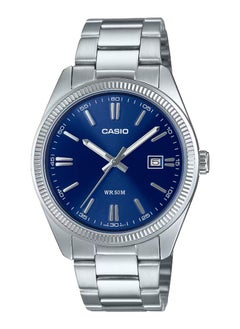 اشتري Casio Stainless Steel Men's Watch Blue Dial, Silver Band - MTP-1302PD-2AVEF في الامارات