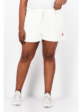 Buy Women Plus Size Sportswear Fit Brand Logo Training Shorts, White in UAE