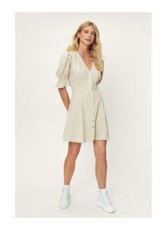 Buy Linen Button Through Mini Dress in UAE