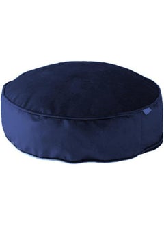 Buy Luxurious Round Decorative Velvet Bean Bag Filled With Small Beans 60X20 Cm Dark Blue in Saudi Arabia