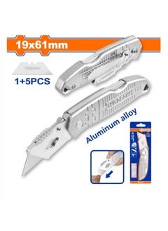 اشتري Wadfow Aluminum Handy Folding Knife 19x61mm/1 Blade + 5 Blades (WSK9461) في الامارات