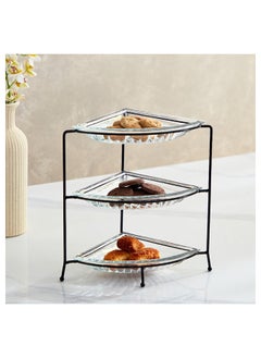 اشتري Vintage 4-Piece Glass Serving Tray Set 20.5x28.6x20.5 cm في السعودية