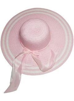 اشتري MerryGlam Women Beach Hat | Brim Straw Girls Summer Sunshade Cap_ Travel Foldable Floppy UV Protection Sun Beach Ribbon Hat في الامارات