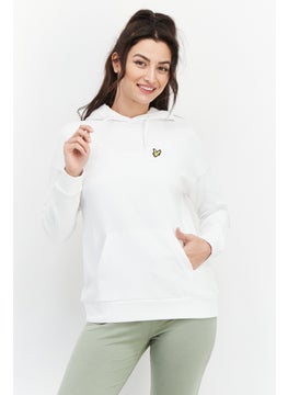 اشتري Women Oversized Fit Brand Logo Hooded Sweatshirt, White في السعودية