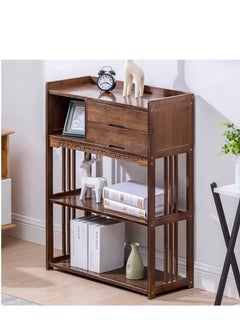 Buy Bamboo Bookshelf Cabinet Kitchen Storage Organizer Bathroom Shelf Shoe Rack Flowers Plants Stand Wooden Floor Standing Bookcase Rack in UAE