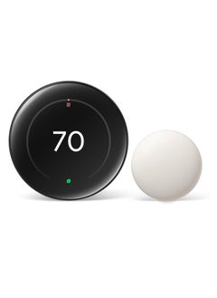 اشتري منظم الحرارة التعليمي من Google Nest (الجيل الرابع) مع مستشعر درجة الحرارة Nest (الجيل الثاني) - أوبسيديان مصقول في الامارات