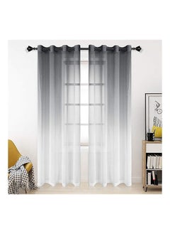 Buy ‎ Luxury Voile Gradient Colours Curtains With Steel Grommets 1 Piece in Egypt