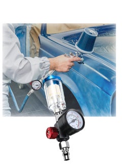 اشتري Spray Gun Painting Sprayer Oil Water Separator 1 4 Inch Pressure Gauge and Water Trap Filter Pressure Regulator Air Compressor Regulator for Air Spray Paint Gun Air Pressure Cleaner في السعودية