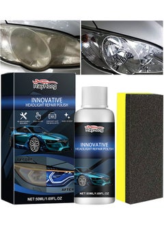 Buy Innovative Car Headlight Renewal Polish, Car Headlight Repair Fluid, Headlight Polish, Headlight Restoration Kit, Instantly Remove Oxidation, Dirt and Haze, 50ML in UAE