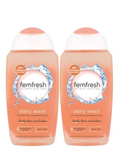 Buy Pack Of 2 Femfresh Daily Intimate Wash With Soothing Aloe Vera ph Balanced 250ml in Saudi Arabia