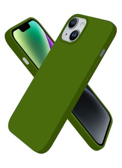 Buy iPhone 14 Case Silicone Cover Soft Liquid Gel Rubber Cover Anti-Scratch Anti-Fingerprint Anti-Drop (Green) in Saudi Arabia