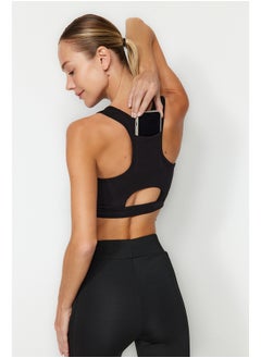 اشتري Black Medium Support/Shaping Back Pocket Detail Knitted Sports Bra THMAW24SS00003 في مصر