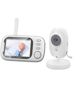 Buy 3.5-Inch 720P LCD Wireless Video Baby Monitor With Night Vision, 2.4Ghz, Live View And Two-Way Audio, Secure Transmission, No Wifi No App, Temperature Detection, 2000Mah Long Battery Life in UAE