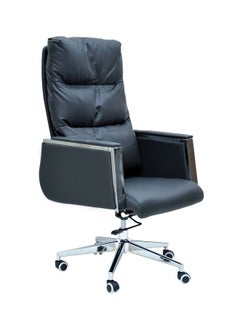 اشتري أثاث منزلي متعدد MH-2005-BLACK Boss Executive Office Chair هيكل فولاذي من جلد البولي يوريثان 360 درجة كرسي ألعاب مكتب دوار ارتفاع الظهر والارتفاع القابل للتعديل كرسي طاولة الكمبيوتر كرسي دراسة الألعاب في الامارات