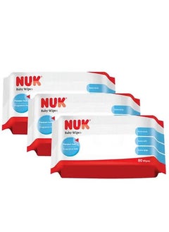 اشتري NUK Baby Wipes Pack of 3 - 80 Pieces Each في الامارات